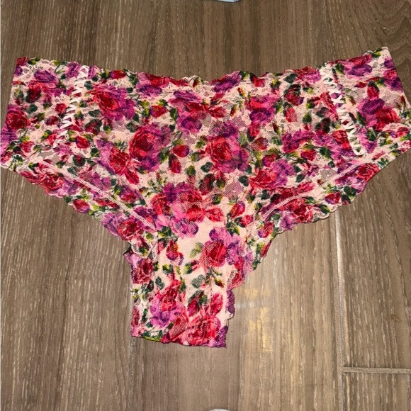 VICTORIA SECRET ROSE PINK/RED FLORAL THE LACE UP LACIE CHEEKY PANTY SIZE XL - Picture 15 of 15
